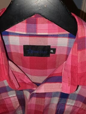 BlueStar Men's Pink Plaid Button-Down Shirt - XL